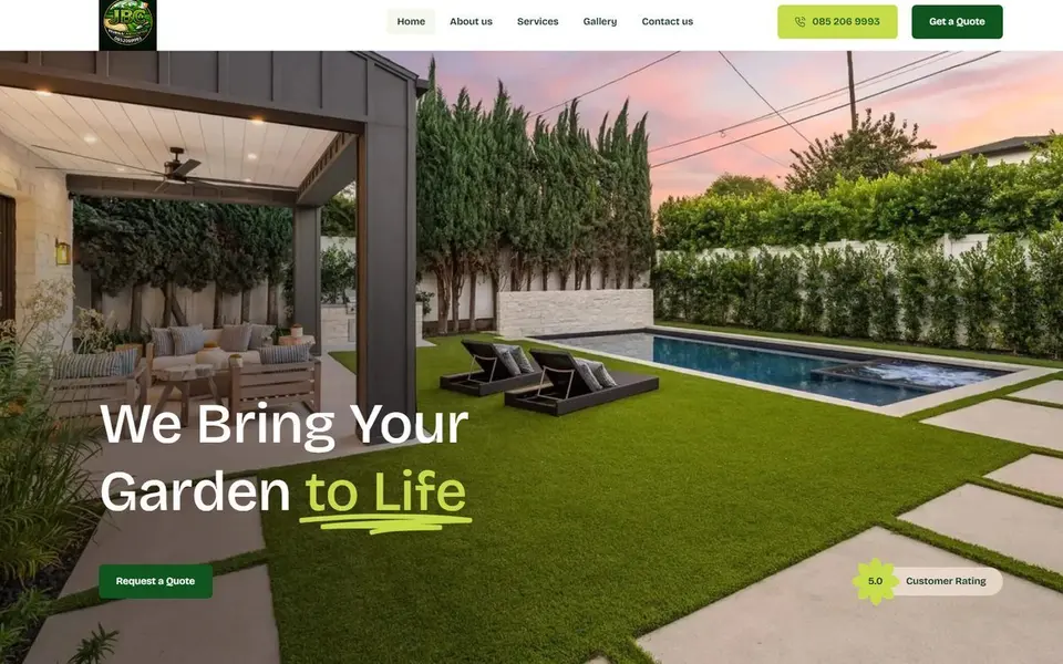 JBC Paving and Landscaping website homepage